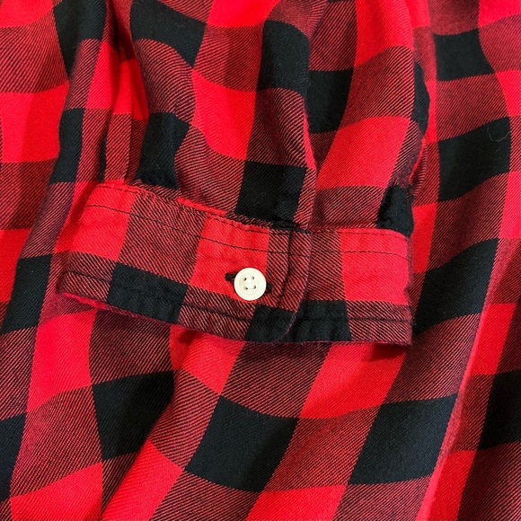 Old Navy Buffalo Plaid Rayon Shirt Dress Women’s SZ XXL in Red and Black - Picture 5 of 9